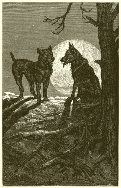 狼和獒犬 作者 Ernest Henry Griset