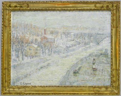 冬天风景 - 华盛顿大桥，c.1907-10 作者 欧内斯特·劳森