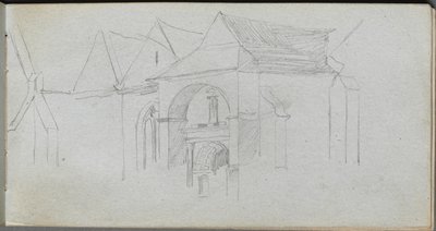 写生簿，第22页：建筑研究。 作者 让·路易斯·欧内斯特·迈森尼尔