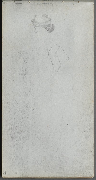 素描本，第35页：研究头部。 作者 让·路易斯·欧内斯特·迈森尼尔