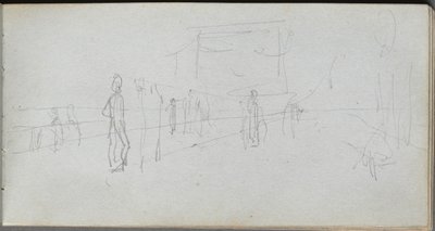 速写本，第40页：透视研究。 作者 让·路易斯·欧内斯特·迈森尼尔