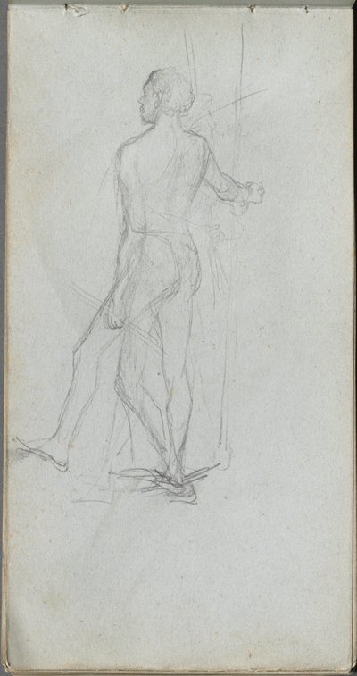 写生集，第60页：男性裸体研究。 作者 让·路易斯·欧内斯特·迈森尼尔