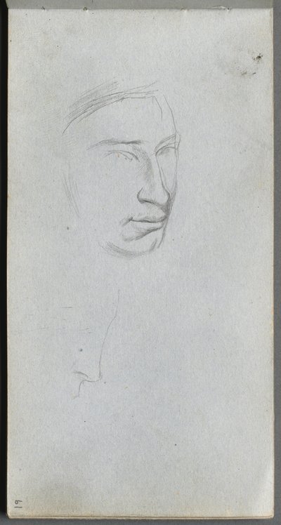 Sketchbook，第61页：Face，34视图轮廓。 作者 让·路易斯·欧内斯特·迈森尼尔