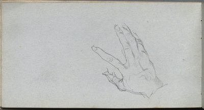 速写本，第68页：手部研究。 作者 让·路易斯·欧内斯特·迈森尼尔