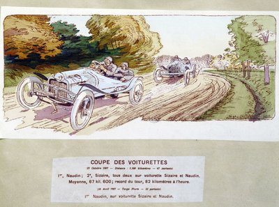 赛车：1907年的切割车--由Ernest Montaut（1878-1909）绘制。 作者 欧内斯特·蒙托