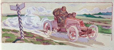 亨利·富尼耶（Henri Fournier）于1901年参加巴黎 - 柏林集会，参加他的Mors竞赛 作者 欧内斯特·蒙托