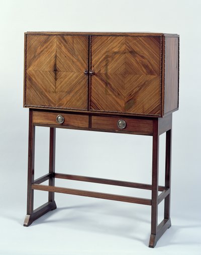 内阁，c.1902（红木与macassar乌木和缎木单板）（另见283797） 作者 Ernest William Gimson