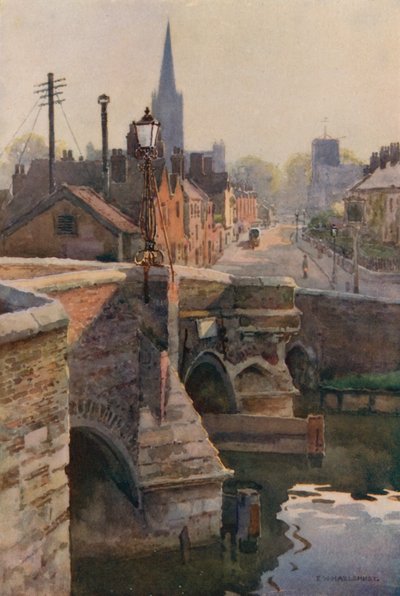 诺里奇主教桥（彩色光刻） 作者 欧内斯特·威廉·哈斯勒赫斯特