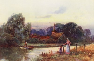 泰晤士河：穆尔斯福德渡口（彩色石版印刷） 作者 欧内斯特·威廉·哈斯勒赫斯特