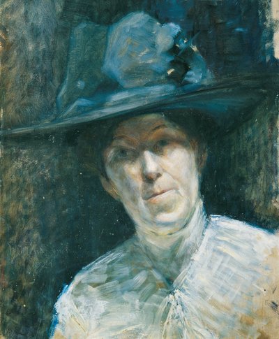 戴蓝色帽子的女士 作者 Ernestine von Hüttenbrenner