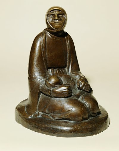 带着孩子的乞eg女人（带着孩子的盲乞））； Bettlerin mit Kind（Blinde Bettlerin mit Kind），于1907年构思并于1930年铸造（青铜色和棕色铜绿） 作者 恩斯特·巴拉赫（Ernst Barlach）