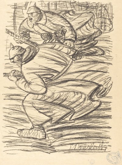 攻击》，1915年出版。 作者 恩斯特·巴拉赫（Ernst Barlach）