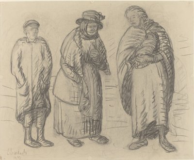 三个数字，1913年。 作者 恩斯特·巴拉赫（Ernst Barlach）