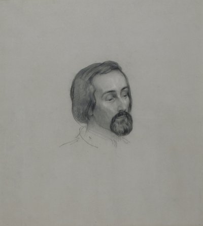 诗人海因里希-海涅1797-1856的肖像，1851年 作者 恩斯特·贝内迪克特·基茨