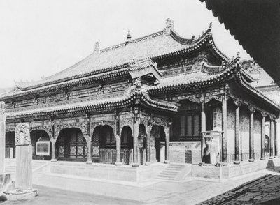 吴台山，贤童寺，山西，祈福大殿（黑白照片） 作者 恩斯特·波尔施曼