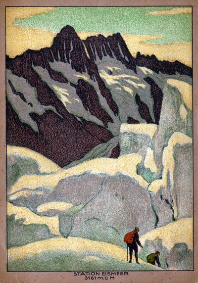 瑞士阿尔卑斯山的格林德尔瓦尔德冰川（Ischmeer），约 1920-30 年（插图） 作者 恩斯特·埃米尔·施拉特