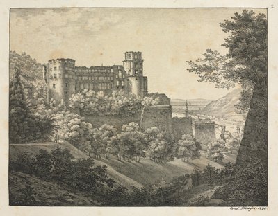 海德堡城堡六景：向东北，1820年。 作者 恩斯特·弗里斯