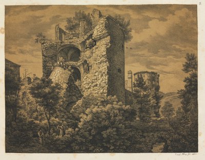 海德堡城堡六景：塔楼，1820年。 作者 恩斯特·弗里斯