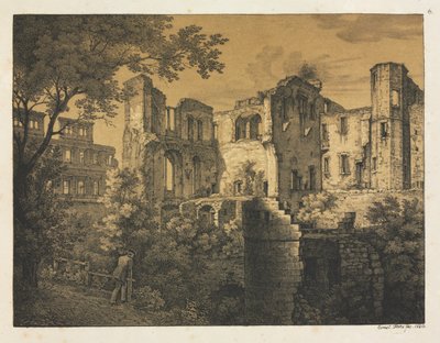 海德堡城堡六景：西部，1820年。 作者 恩斯特·弗里斯