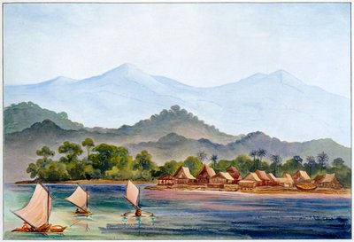 印度尼西亚苏门答腊岛的村庄，1906年 作者 恩斯特·海克尔