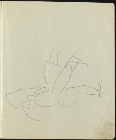 舞蹈家和表演者 素描本上的一页，约1911年。 作者 恩斯特·路德维希·基希纳