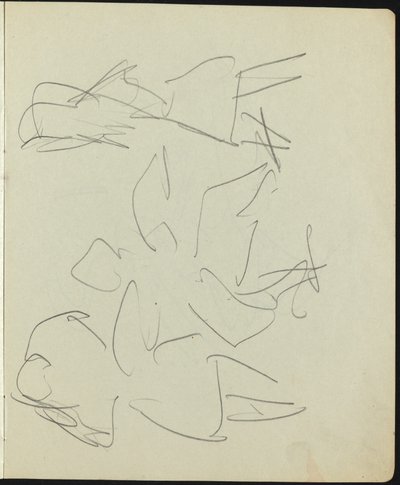 舞蹈家和表演者 素描本上的一页，约1911年。 作者 恩斯特·路德维希·基希纳