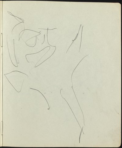 舞蹈家和表演者 素描本上的一页，约1911年。 作者 恩斯特·路德维希·基希纳