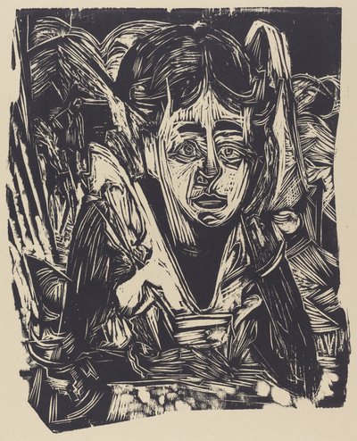 做梦的女孩》，1918年。 作者 恩斯特·路德维希·基希纳
