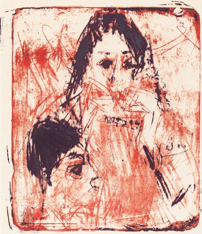 口琴演奏家，1919年。 作者 恩斯特·路德维希·基希纳