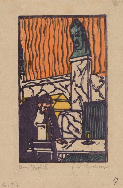 咖啡馆的服务员主管，1904年。 作者 恩斯特·路德维希·基希纳