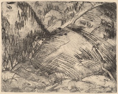 有山羊的山坡，1920年。 作者 恩斯特·路德维希·基希纳