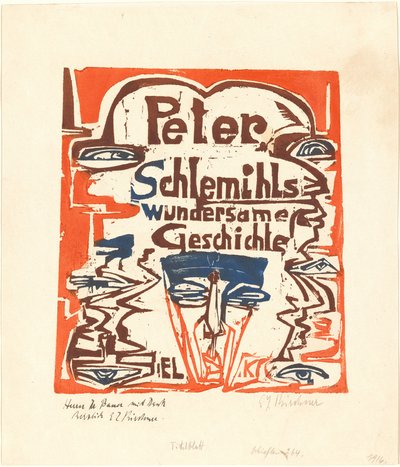 彼得-施莱密尔的神奇故事扉页，1915年。 作者 恩斯特·路德维希·基希纳