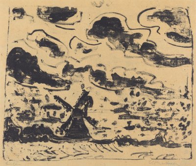 费马恩河畔布尔格附近的风车，1908年。 作者 恩斯特·路德维希·基希纳