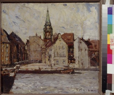 Neukoelln (New Coelln) by Kolbe, Ernst (1876-1945). Oil on cardboard, Dimension : 37,5x40. State A. Pushkin Museum of Fine Arts, Moscow 作者 恩斯特·科尔贝