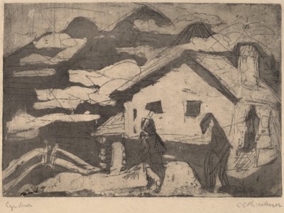 雾中的阿尔卑斯山小屋 作者 恩斯特·路德维希·基希纳