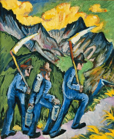 三联画Alpleben;三联画Alpleben，1918年 作者 恩斯特·路德维希·基希纳