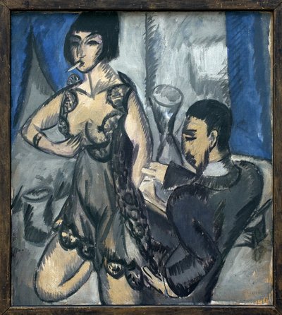 夫妇在一个房间里。恩斯特·路德维希·基希纳（Ernst Ludwig Kirchner）的绘画 作者 恩斯特·路德维希·基希纳