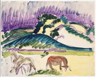 沙丘牧场上的奶牛，1913年 作者 恩斯特·路德维希·基希纳