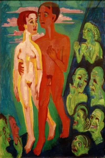 在人们面前的情侣 作者 恩斯特·路德维希·基希纳