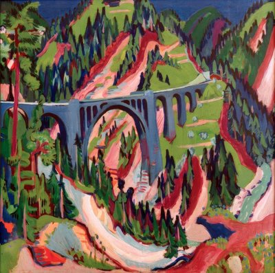 草地上的桥 作者 Ernst Ludwig Kirchner