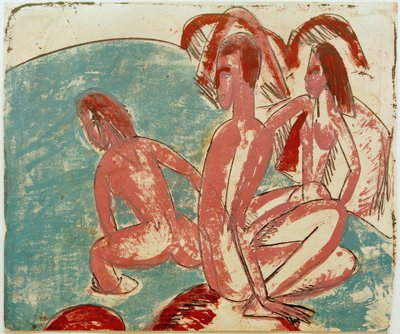 ELKirchner，在石头上的三个沐浴者 作者 恩斯特·路德维希·基希纳