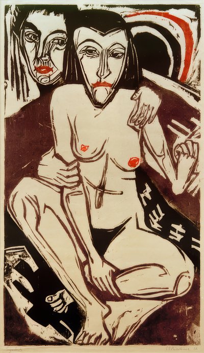 ELKirchner，忧郁（与Erna的自画像） 作者 恩斯特·路德维希·基希纳