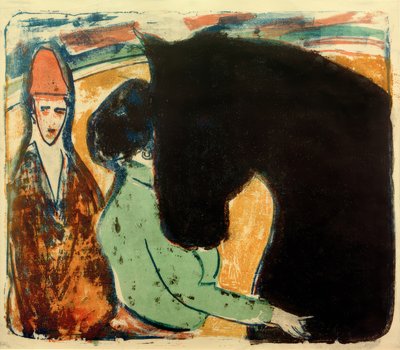 ELKirchner，黑种马，骑手和小丑 作者 恩斯特·路德维希·基希纳