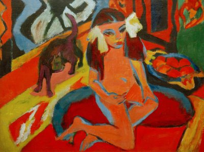 猫的女孩，Fränzi 作者 恩斯特·路德维希·基希纳