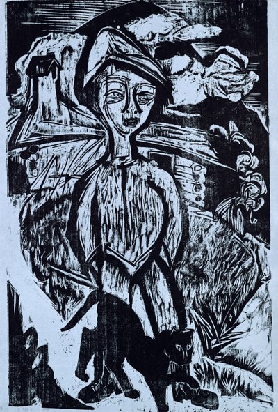 1921年暴风雨中的山地小伙子 作者 恩斯特·路德维希·基希纳