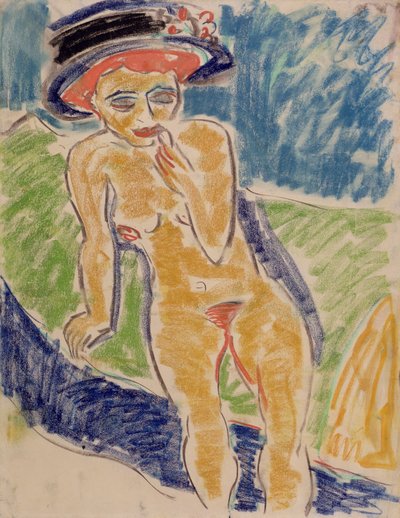 坐着的女性裸体 作者 Ernst Ludwig Kirchner