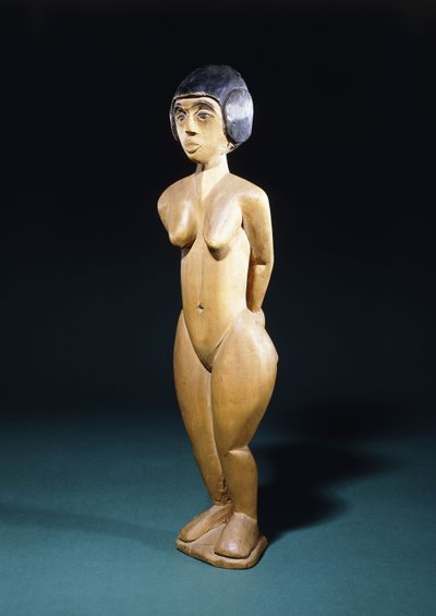 常设女孩；站立的女孩，约1914-1915年 作者 Ernst Ludwig Kirchner
