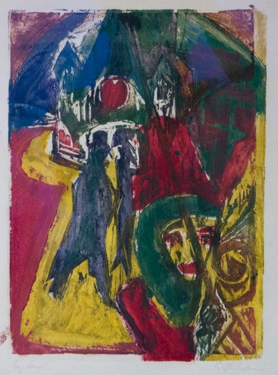 街与Cocotte，柏林街景，1915-1916。 作者 恩斯特·路德维希·基希纳