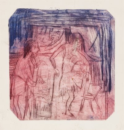 房间里的景象。 1921年 作者 恩斯特·路德维希·基希纳