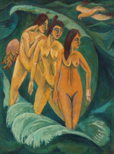 三个泳客，1913年 作者 恩斯特·路德维希·基希纳